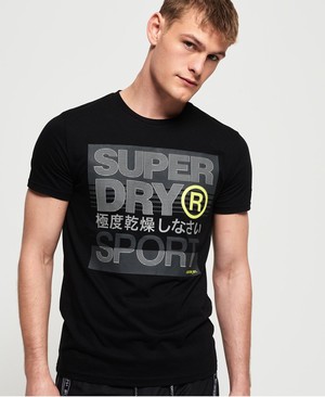 Superdry Core Logo Text Rövidujjú Férfi Pólók Fekete | BOSGQ0268